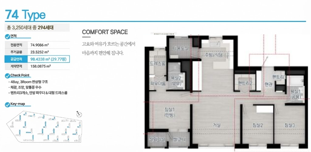 운정 아이파크 포레스트 74㎡ 평면도